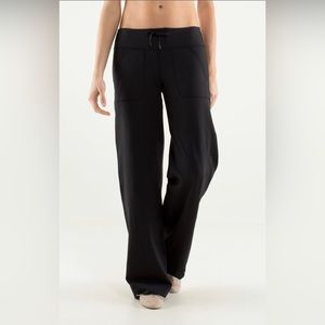 Lululemon Still Grounded loose fitting, wide leg, lightweight pants.